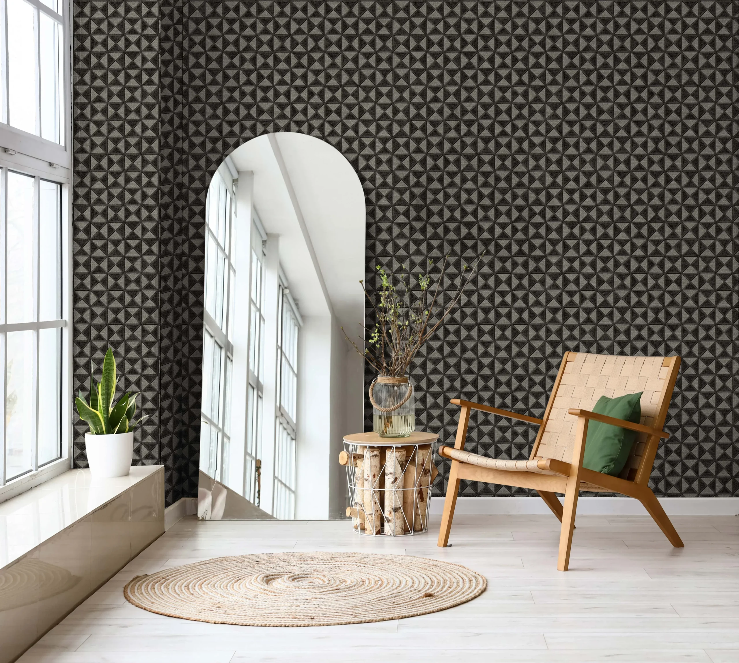 Gray Embossed Wallpaper – Understated Shimmer (24105-5)